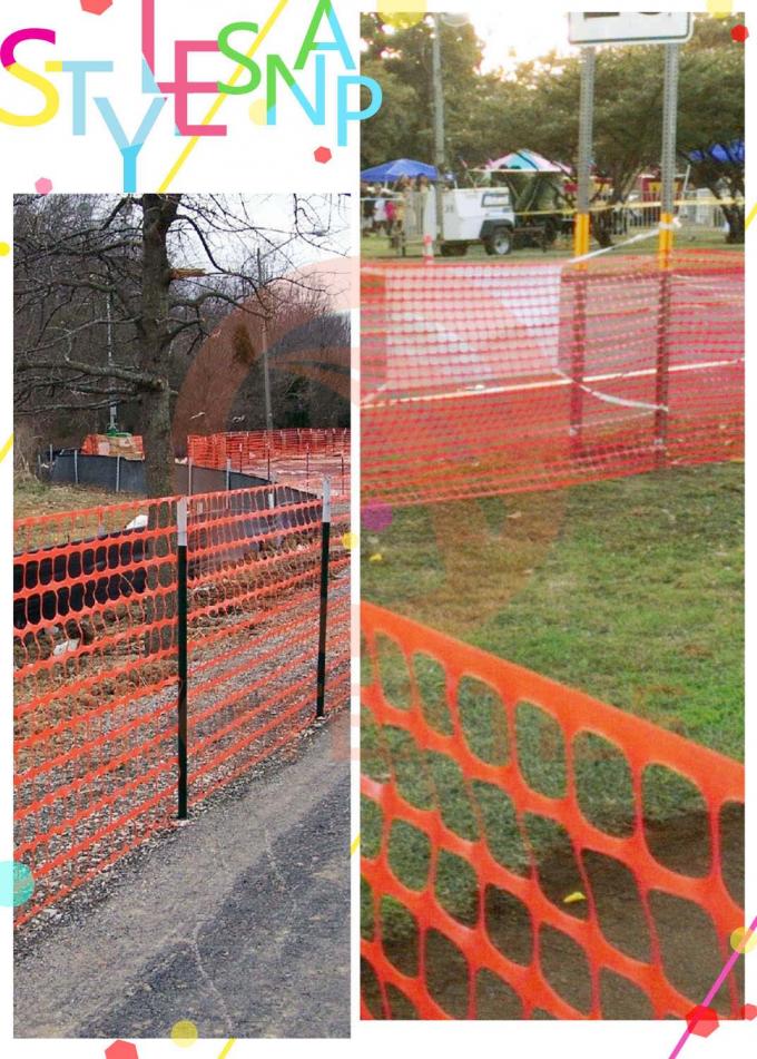 Lightweight Orange Plastic Mesh Barrier Fence Netting , Crowd Control