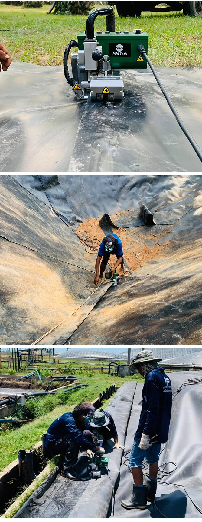 1200W LDPE Hdpe Sheet Welding Machine , 2mm Pond Liner Welding Machine