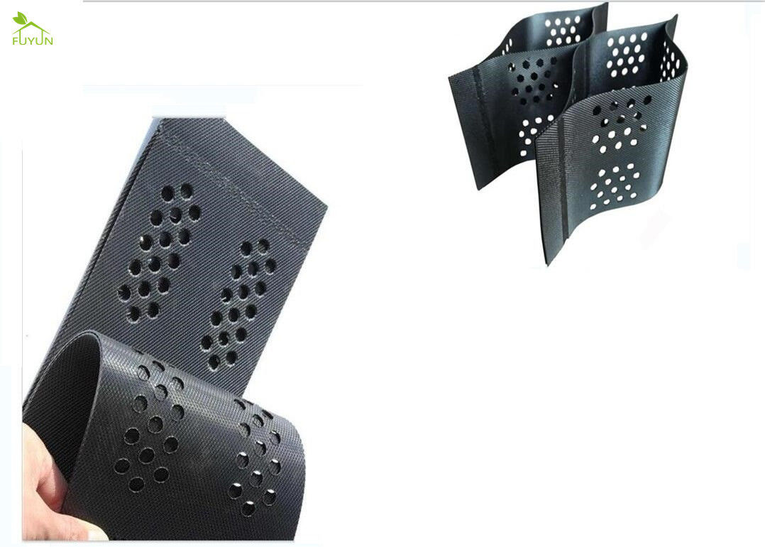 Channel Protection Black Textured Perforated HDPE Geocell Soil Reinforcement Stablization